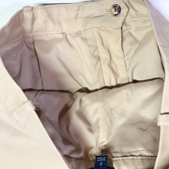 J. Crew Factory Size 2 High Rise Pleated Shorts Tan Lined Linen Blend - Picture 5 of 8